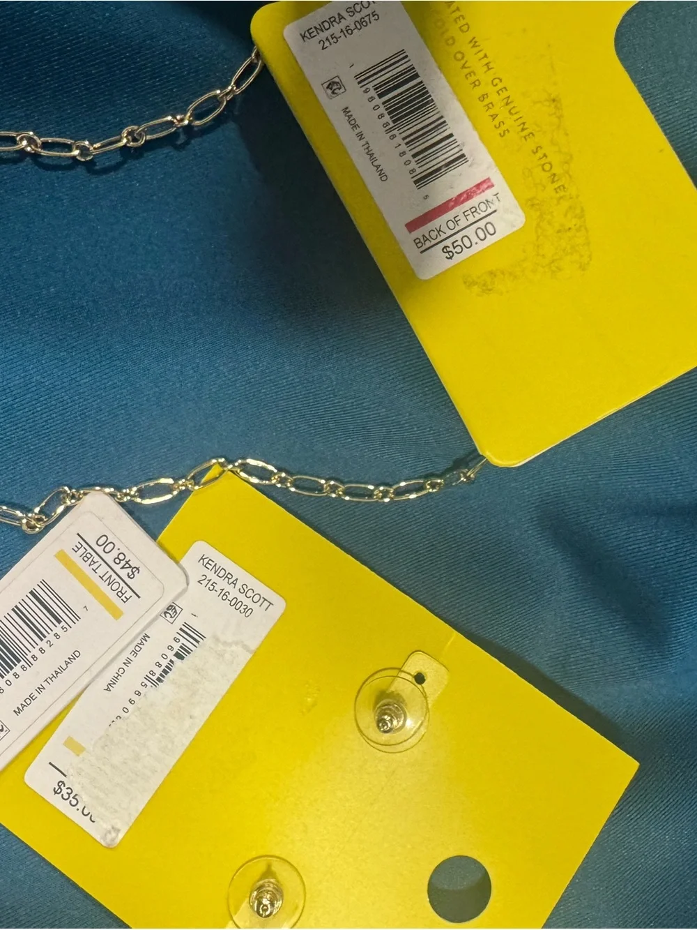 Kendra Scott Gold Link Chain Necklace  earrings and bracelet- Shiny Gold Finish